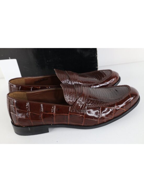 Deadstock Vintage Streetwear Mens 11.5 M Genuine Snakeskin Loafers Shoes Brown main image 4